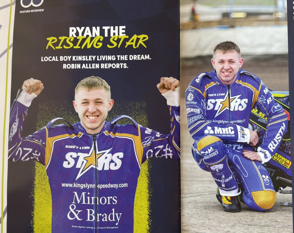 📰 ⭐️ 

Ryan The Rising Star

🏁Read more in tonight’s Official King's Lynn Stars Raceday Magazine