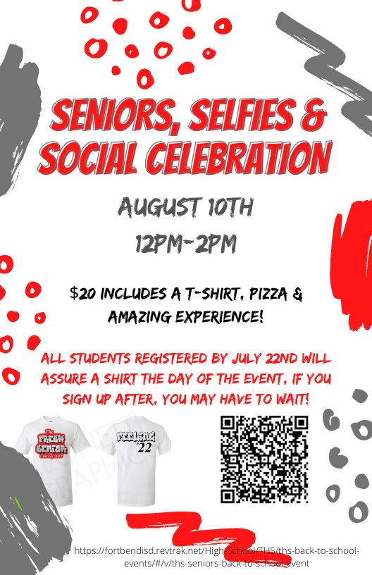 Class of 2022 - Be sure to sign up for the August 10th Seniors, Selfies &amp; Social Celebration!  Your LAST FIRST Event!