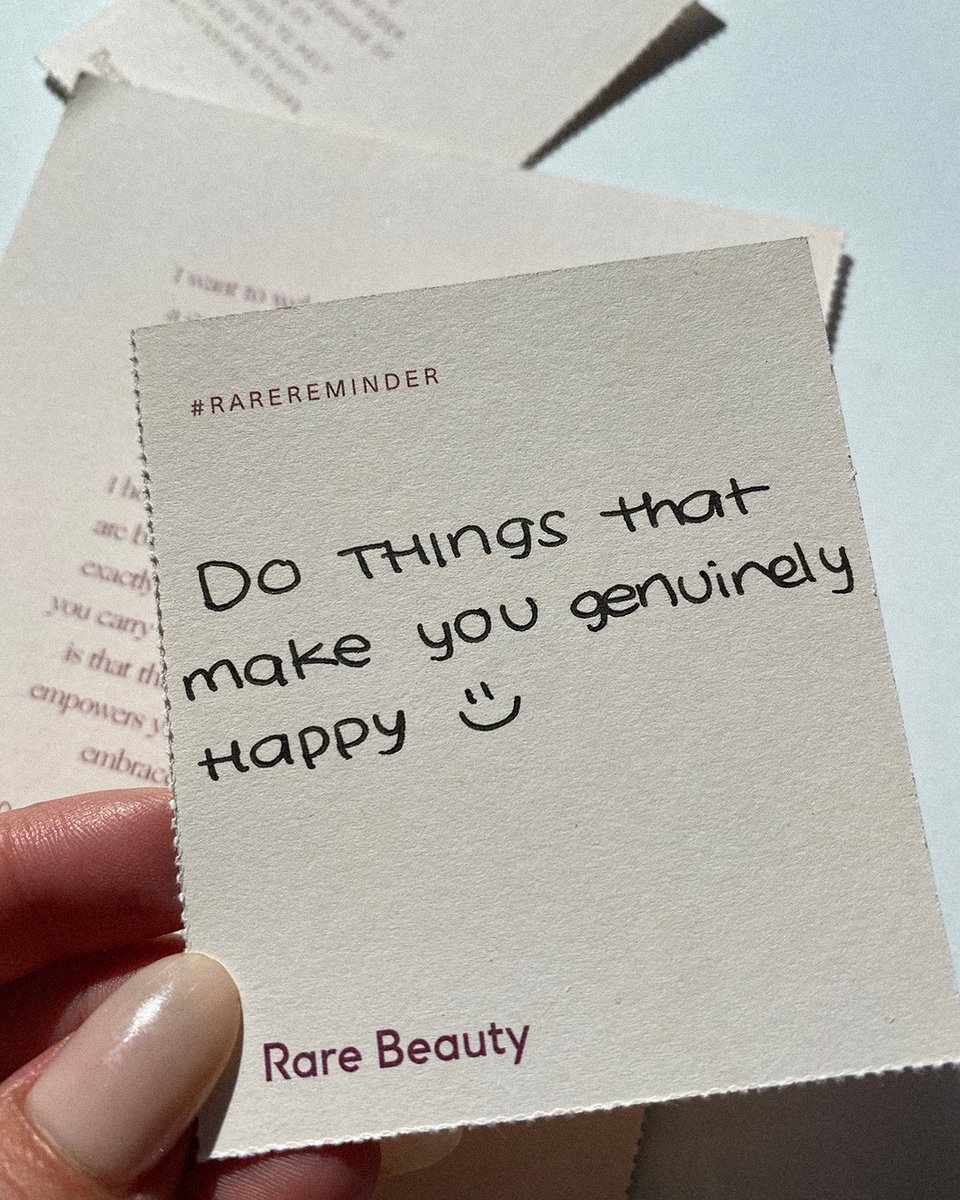 rarebeauty's tweet photo. If nothing else, do the things that make you smile ear to ear. 😊 You deserve it. #rarereminder https://t.co/10QBKATovk