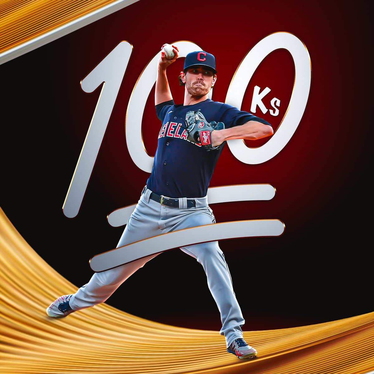 MLB's tweet photo. .@ShaneBieber19 is first to 💯. https://t.co/6pXD6DvBIs