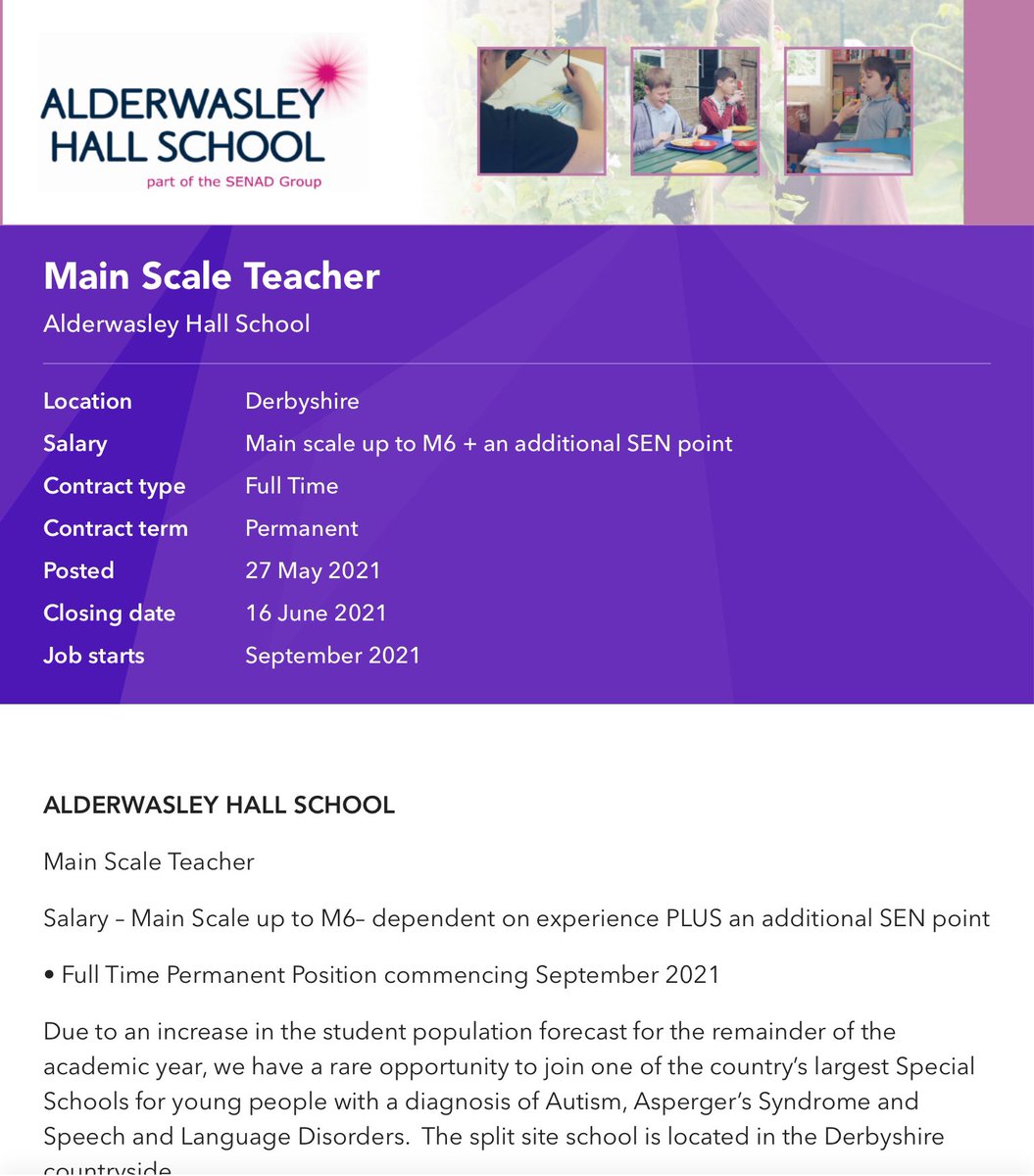 Recruiting for new teaching staff for September for <a href="/AlderwasleyHall/">Alderwasley Hall School</a>. Would suit ECTs or more experienced staff looking to move into the amazing world of special education. 

Advertised in <a href="/tes/">Tes magazine</a> and on our website.

Tell us why you love teaching!
#nqt #ect #vacancies #teachers