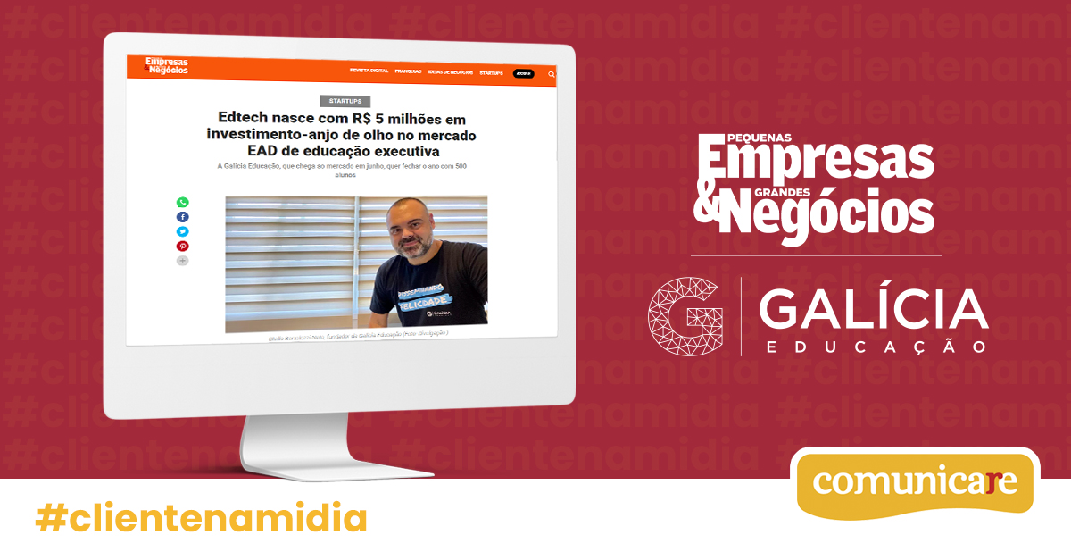 Comunicare's tweet photo. #TBT: noticia da @galiciaeducacao, #edtech focada em ensino superior a distância, na @peqempresas. 

A Galícia vem chamando a atenção também de #investidores, antes de colocar seu primeiro curso no ar. A meta é conquistar 3 mil alunos até 2022. #assessoriadeimprensa #mktdigital https://t.co/Hs5xqAmzIq