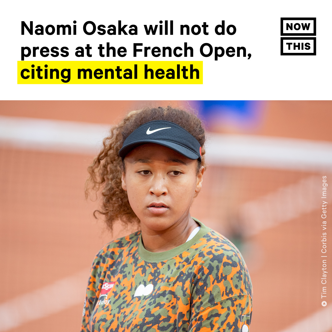 nowthisimpact's tweet photo. On Wednesday, Naomi Osaka posted a message to Instagram explaining why she will not be doing any press during the French Open. https://t.co/QzN0SUq8cH