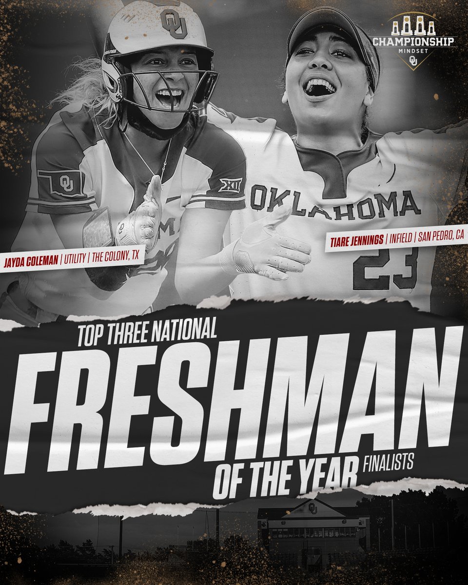 Oklahoma Softball on Twitter "🏆 Two of the three 𝐅𝐫𝐞𝐬𝐡𝐦𝐚𝐧 𝐨𝐟 𝐭𝐡𝐞 𝐘𝐞𝐚𝐫