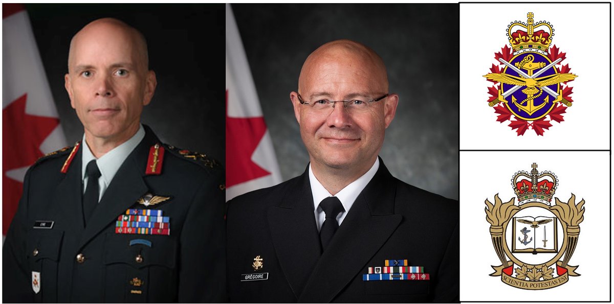 Le Chef d’État-Major de la Défense par intérim, Lgen Eyre, et l’Adjudant-Chef des #FAC, PM1 Gilles Grégoire, se sont adressés aux stagiaires du #PCEMI47 du <a href="/College_FAC/">Collège des Forces canadiennes</a>
. Les défis actuels de la Défense et le changement de Culture ont été les principaux sujets abordés. #FAC #PME