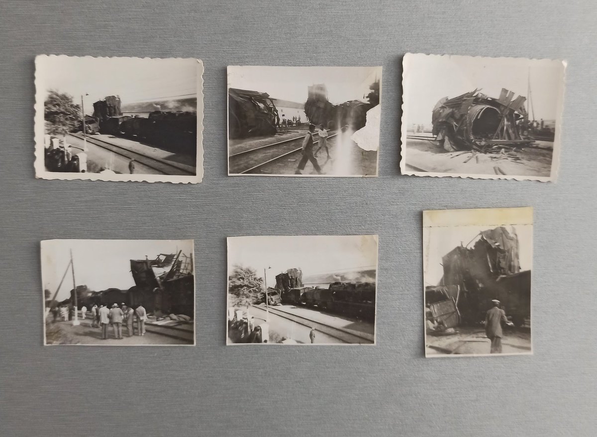 Fotografías originales de un accidente de tren que hubo en la estación de Villarrobledo. (Entorno a 1951)