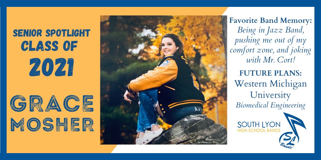 Let's hear it for Grace Mosher! <a href="/SouthLyonHS/">South Lyon HS</a> Band Class of 2021! #eyeswithpride