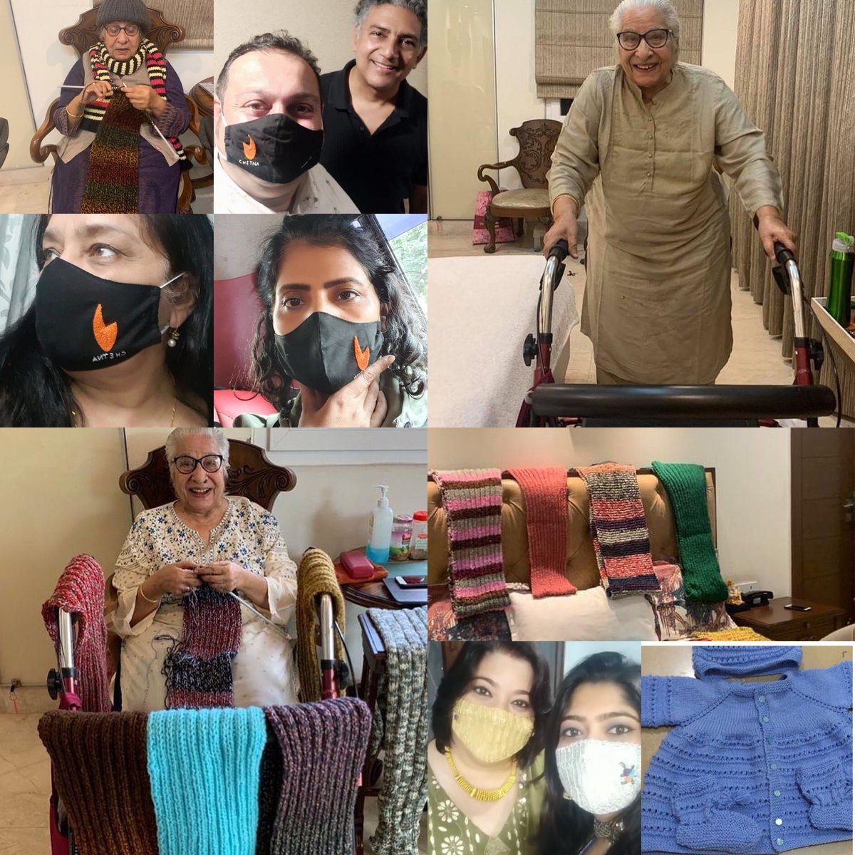 Gunjankauranand's tweet photo. Meet the team of #Pinsandnneedles .... we have a child of age 3 to a young at heart 40 years female to 75 to 85 year ladies .... these are our real inspiration....., masks all ready for distribution for tomorrow @nilotpalm3 ..... @itsSSR https://t.co/tptXMyIGhY