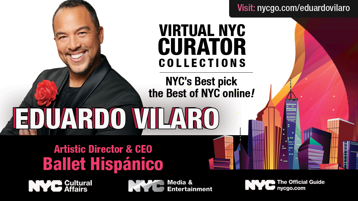 NYCulture's tweet photo. .@BalletHispanico's Eduardo Vilaro shares his favorite NYC online cultural experiences from @LincolnCenter, @nypl, @Guggenheim, @ThirteenWNET, and @blkdancestories as a part of our #VirtualNYC Curator Collections.
Explore the collection today!
Visit ➡️ https://t.co/IPokHWQUpq https://t.co/nOfOfdZIt7