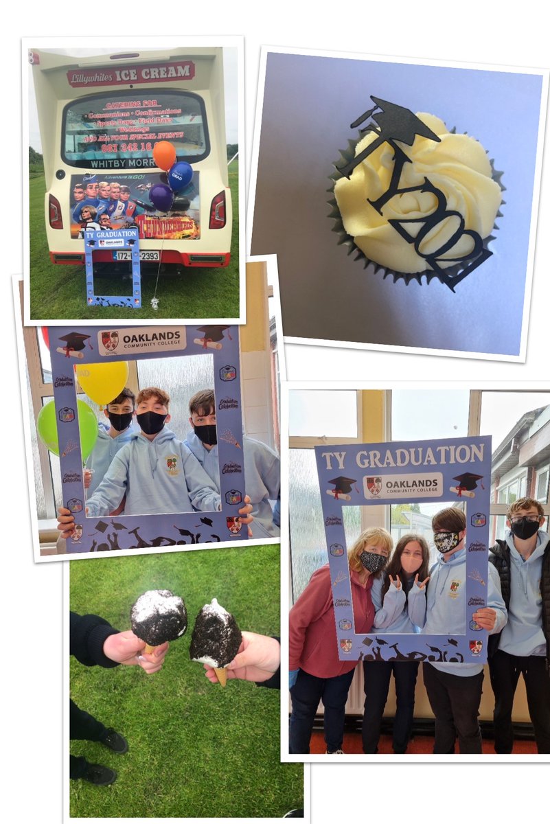 OaklandsCC's tweet image. TY graduation today! There were lots of surprises such as hoodies, an ice cream van &amp;amp; cupcakes.They also received TY certificates in an online ceremony. Some students received their Bronze @GaisceAward  &amp;amp; TY students of the year are Robyn Prendergast and Evan Farrelly.