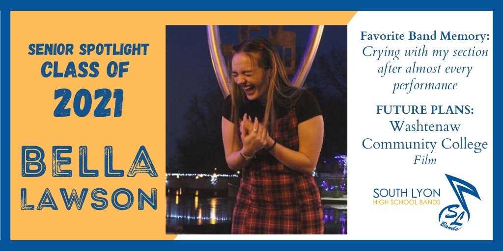 Congrats to our next <a href="/SouthLyonHS/">South Lyon HS</a> Band Senior, Bella Lawson! #eyeswithpride