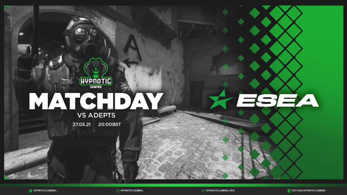 HypnoticGaming_'s tweet photo. [#CSGO]

In 45 minutes we face @ADEPTS_TEAM in the ESEA Main season!

🆚 @ADEPTS_TEAM 
🗺 Dust 2
🕔 20:00 BST

Tune into @CShaun_'s stream to watch us live!
https://t.co/thap4Z6rk9 https://t.co/IdCtrNGjn5