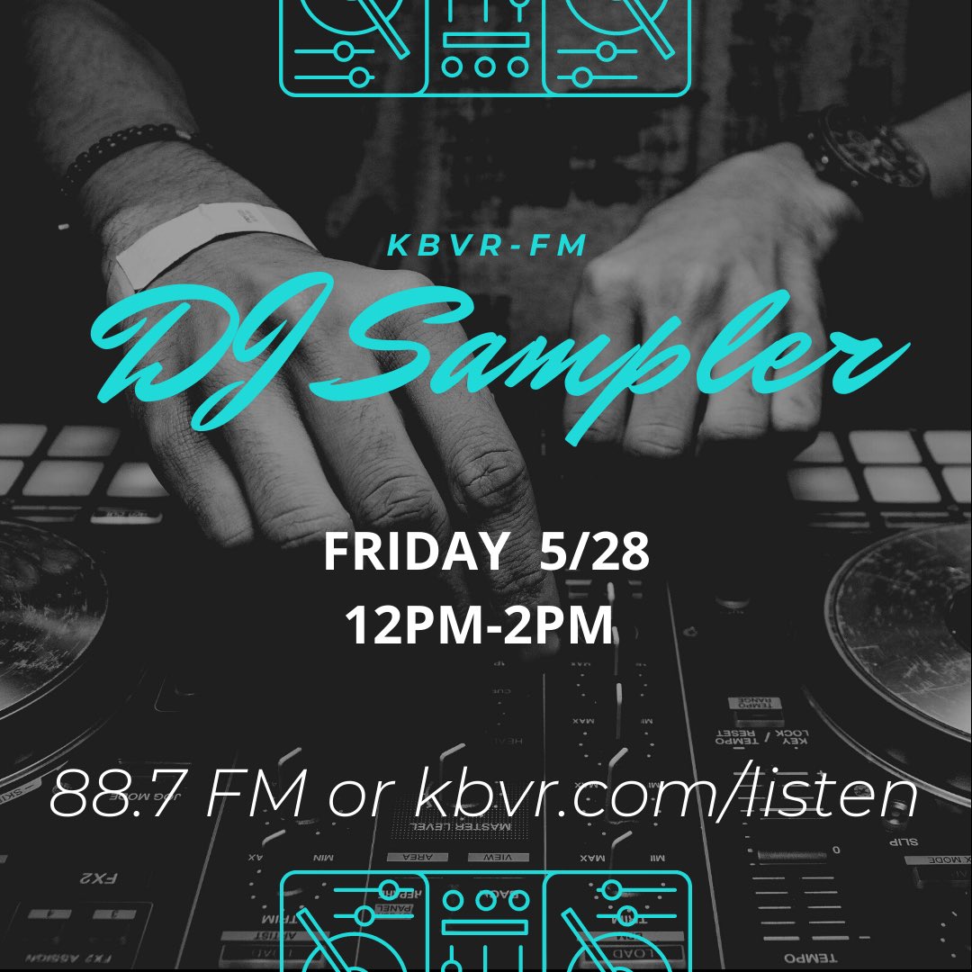 KBVR_FM's tweet photo. Tune in tomorrow to hear from 8️⃣ of our DJs and get a feel of their shows!! Can’t catch it this Friday? We’ll be airing it again on Wednesday 6/2 from 6pm-8pm and and Thursday 6/10 from 10am-noon https://t.co/BFsAJZeDLj