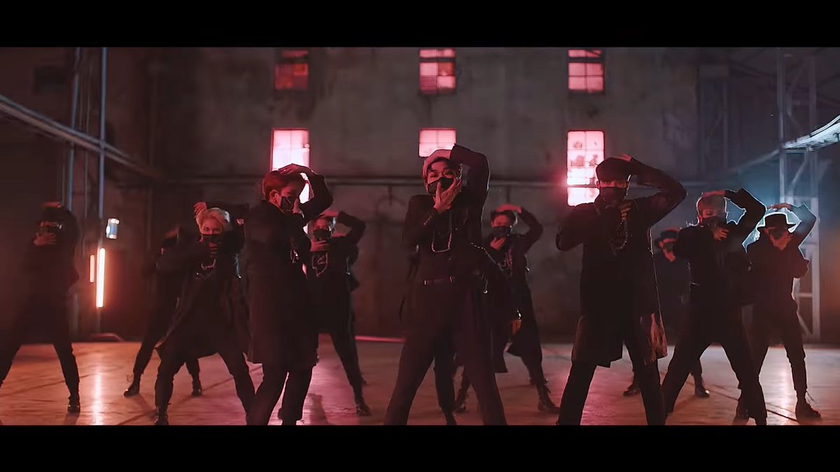 "sacrificing" also reminded me of thisin Hala Hala MV at the beginning of the dance break part they're throwing away their fedoras and breaking their necks at the end (sacrificing) to free themselves from their fedora bodies maybe that's why they call themselves "suicide squad"