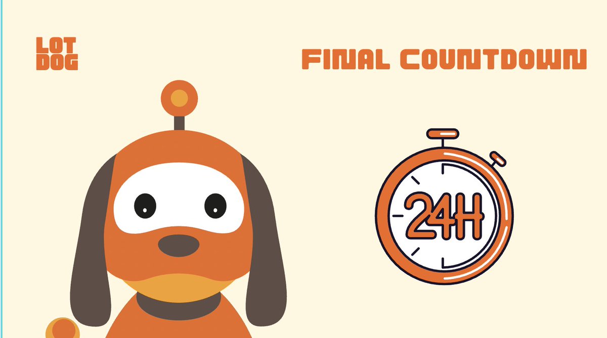⏰LESS THAN 24HRS LEFT. 
📢FINAL COUNTDOWN. STAY TUNED. 

⛓️LOTDOG GONNA GET HIS CHAIN 

Stay tuned, load your bags and good luck in the next lottery 😊 

#LOTDOG #FINALCOUNTDOWN #BSCGems #BinanceSmartChain 

timeanddate.com/countdown/laun…