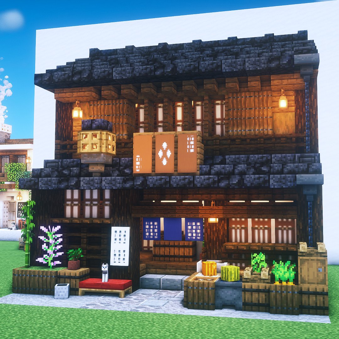 Freedom 在 Twitter 上 Japanese Tsukemono Shop マインクラフト Minecraft Minecraft建築コミュ Minecraftbuild Architect Interior Tutorial 建築 Base バニラ建築学部 Vanilla Shop 和風建築 チュートリアル Japanese 日本建築 Townhouse 店
