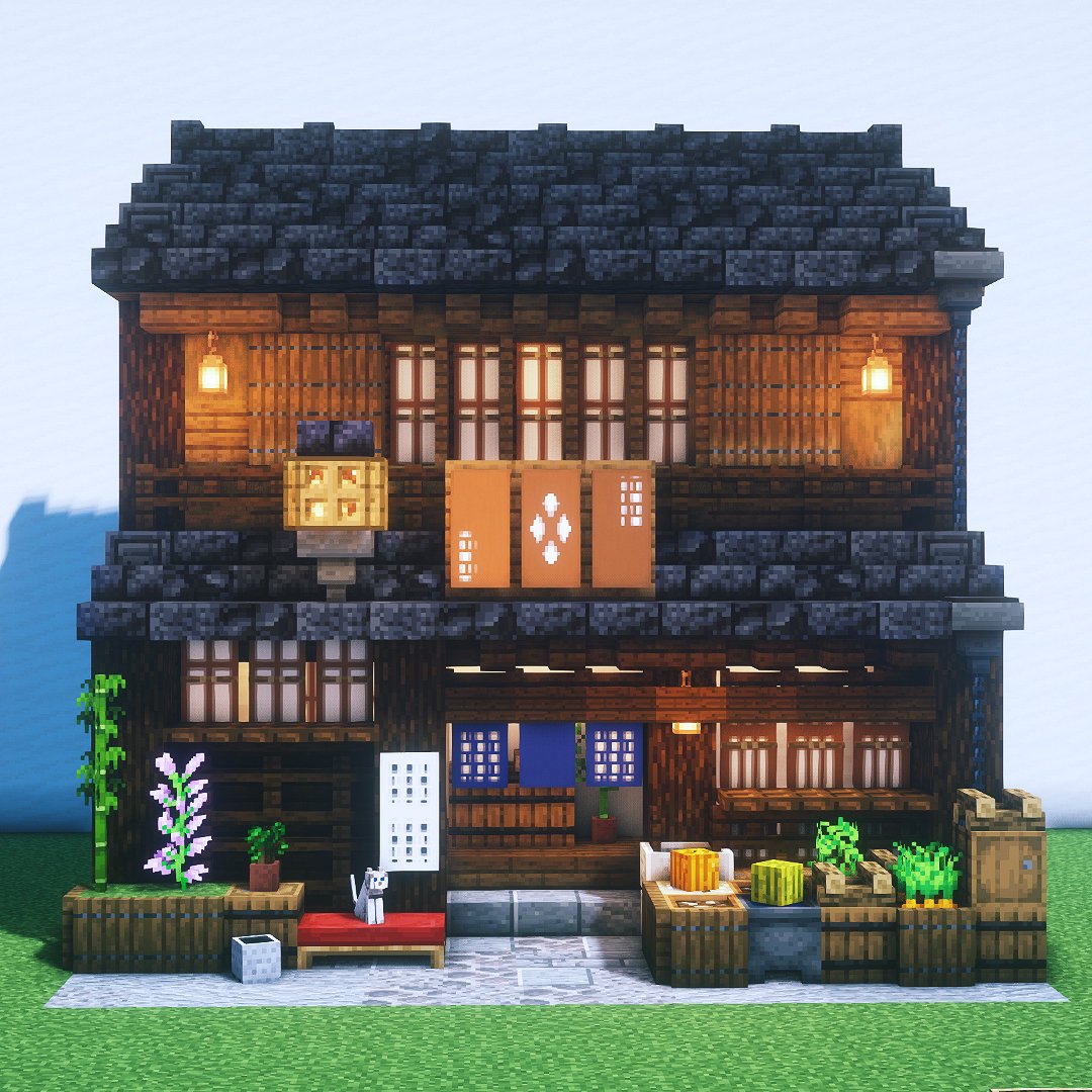 Freedom 在 Twitter 上 Japanese Tsukemono Shop マインクラフト Minecraft Minecraft建築コミュ Minecraftbuild Architect Interior Tutorial 建築 Base バニラ建築学部 Vanilla Shop 和風建築 チュートリアル Japanese 日本建築 Townhouse 店