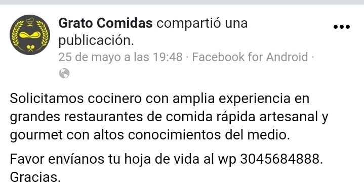 RestauranterosB's tweet photo. #TrabajoSiHay
#ParoNacional27M https://t.co/Xy8t3RVBCa