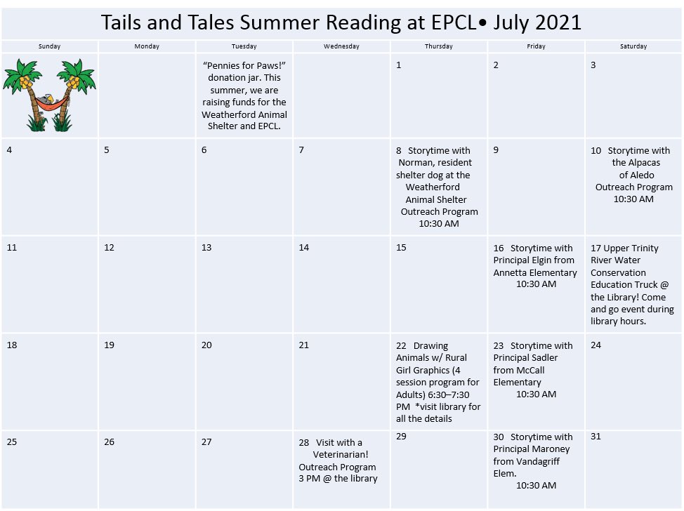 Keep up your reading this summer with East Parker County Library’s summer reading program! #GrowingGreatness #CoderCatsCanDo