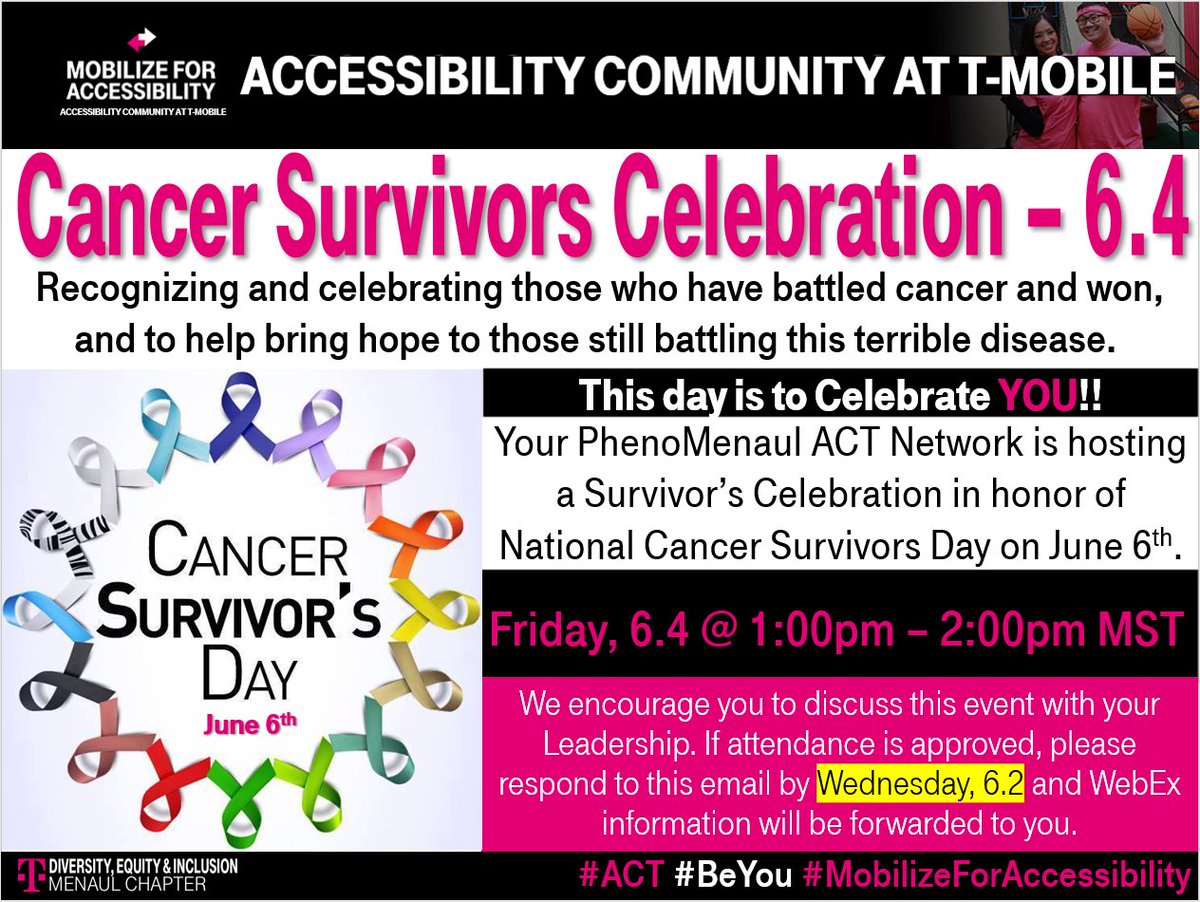 team505menaul's tweet photo. Join us to honor and celebrate cancer survivors!
#ACT #BeYou #MobilizeForAccessibility https://t.co/FDDoR3ZW8K