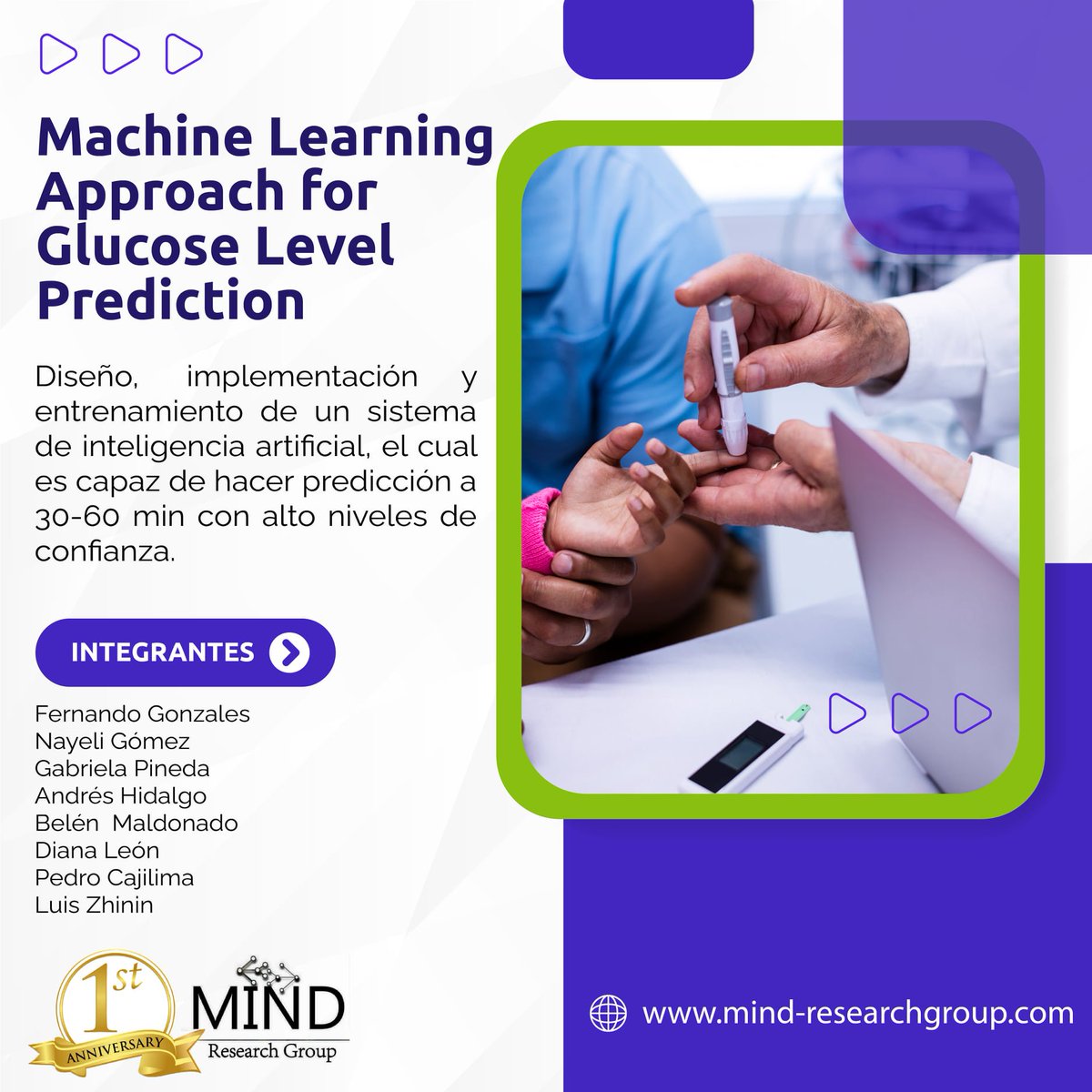 MIND_RG's tweet photo. #MINDProjects | A Machine Learning Approach for Glucose Level Prediction
Temática: Inteligencia artificial aplicada al área de salud.
¿SABÍAS QUÉ?👩🔬👨🏻🔬
📌1 de cada 4 personas no saben que padecen diabetes.
📌La diabetes afecta alrededor del 9.4% de la población. https://t.co/AwDwwHOKJB