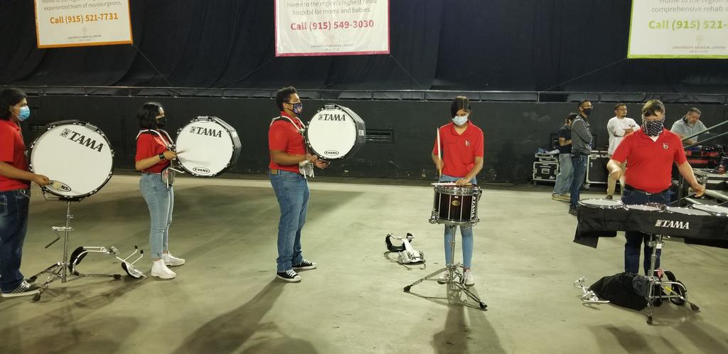 JS_Silverfxband's tweet photo. Our drumline this morning at the @umcelpaso unveiling of their Mobile Stroke Unit. Also pictured with silver fox alumni @EPCountyJudge. Thank you to @umcelpaso for having us out this morning! @EPISDFIneArts @viva_lajeff @JSHS_Official https://t.co/9XikDPhIzw