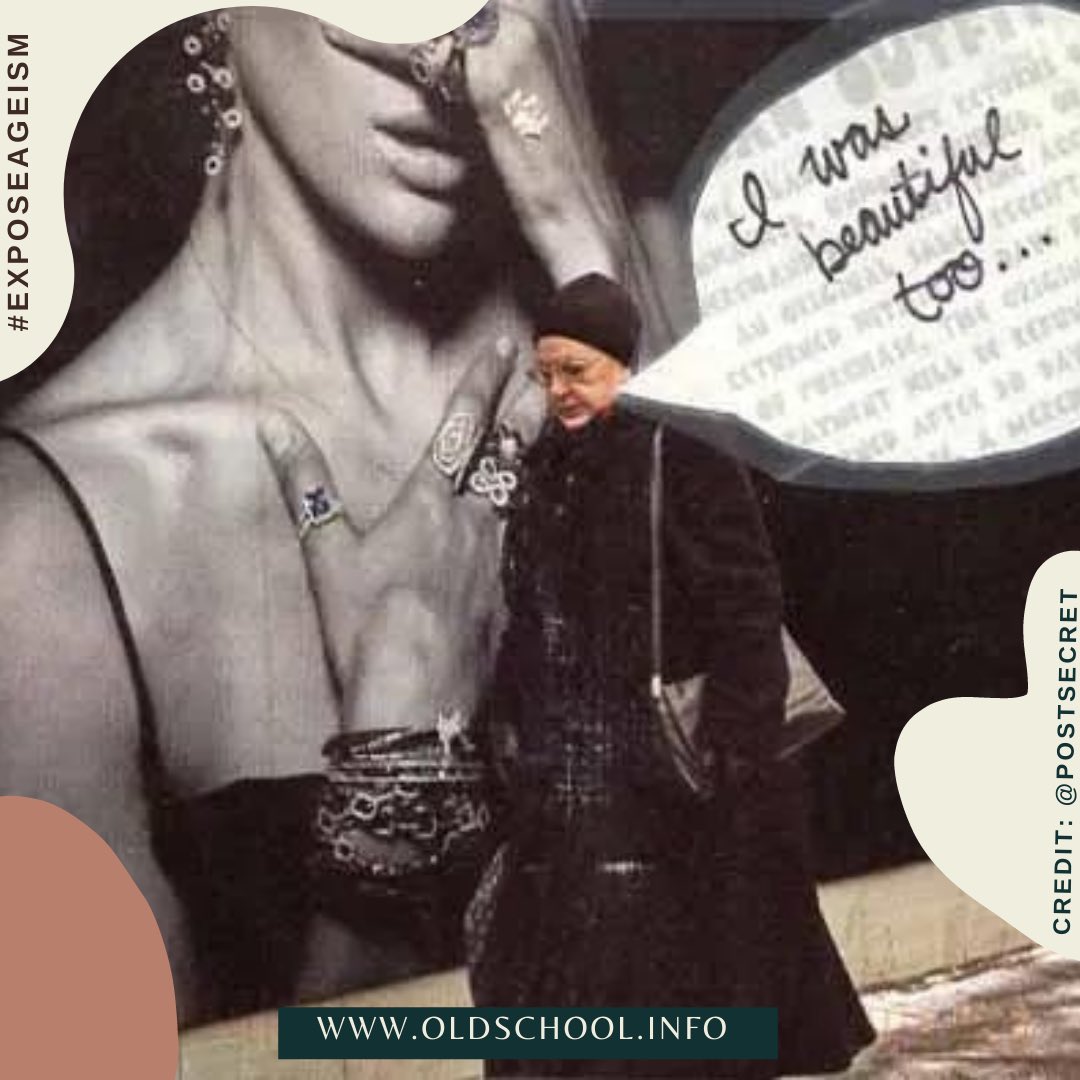 A perfect example of how we can be ageist towards ourselves on a daily basis. Learn more about ageism by visiting our website (oldschool.info).

#OldSchoolInfo #OldSchool #Ageism #ExposeAgeism #Beauty #Beautiful #Aging #PostSecret