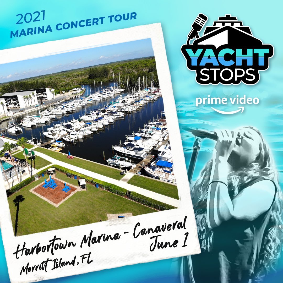 yachtstops's tweet photo. Get ready Merritt Island as we’re coming to @HarbortownMarin near Port Canaveral, FL. on Tues. June 1st!  Spread the word to your friends in the area for this complimentary live music show from our floating stage. Season releases this Summer on @PrimeVideo https://t.co/bOA1XHwvsB