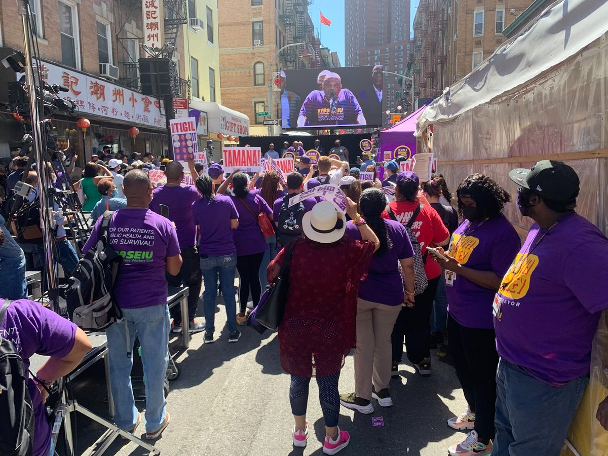 At the  #StopAsianHate rally in #Chinatown with <a href="/1199SEIU/">1199SEIU💫</a> Damayan case manager, Lydia Catina, shared, "We are also learning from each other's experience. It's a movement." If you attend a #StopAsianHate rally "you see you are not alone." 

Itigil ang galit sa #AAPI!