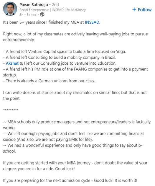 You had us in the first half!! 
Clearly, there's just one point in this post 😂

#MBA_Friends_Brags #MBAlife #Motivation #Leadership #Growth #Entrepreneurship