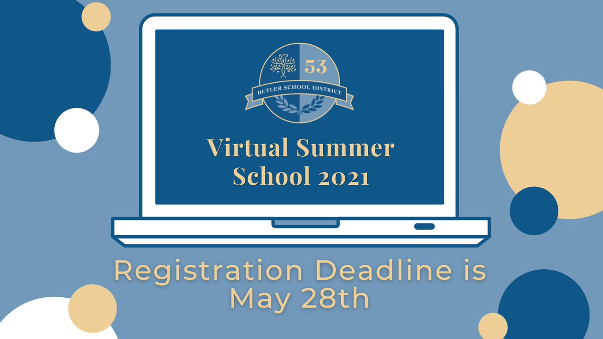 ButlerSD53's tweet photo. Don't miss out! The deadline for summer school registration is TOMORROW!

Visit our website to view the full course catalog and to register your child(ren) today! https://t.co/A7bQw9LLjL

#D53Learns https://t.co/6RWiKCjrjV