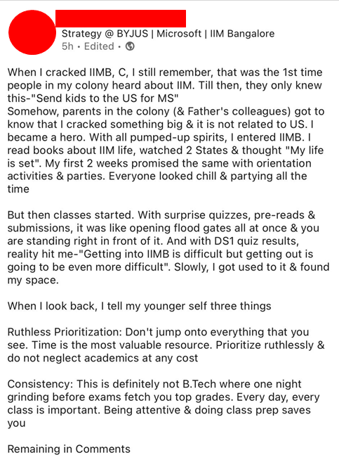 TL;DR: I am an underachiever even after cracking 2 of the 3 top IIMs because I didn't do an MS from US, so I want to Time Travel and give 2 random gyaans to my past self!

#MBA_Brags #MBAlife #Motivation #Leadership #Growth #Success #Gyaan #TimeTravel