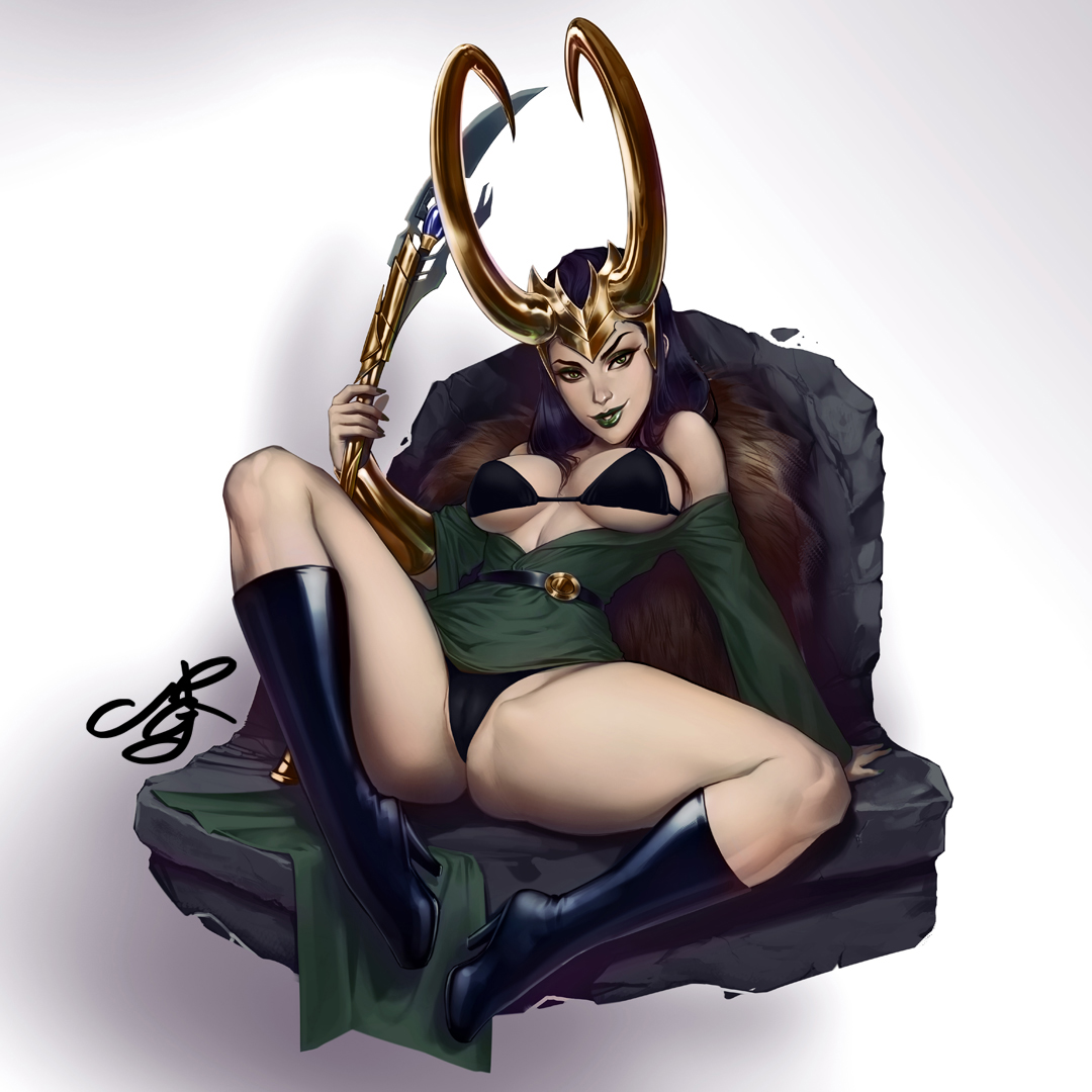 Fem Loki pinup stuff available now!#fanart #pinupart #digitalart.