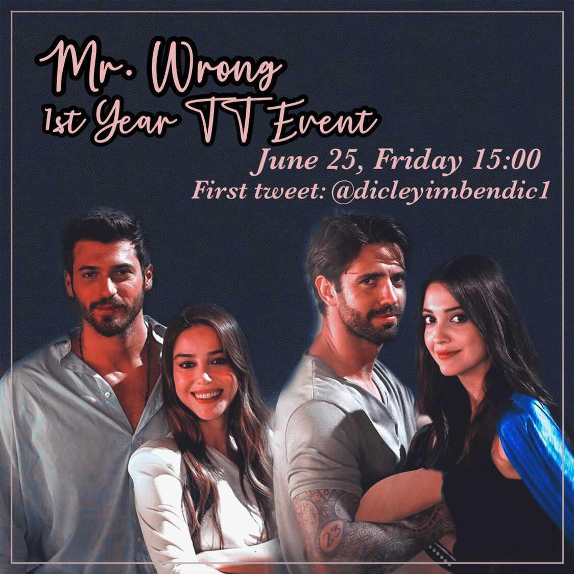 25 Haziran gecesi Bay Yanlış’ın birinci yılını kutlamak amacıyla toplandığımız TT çalışmamıza hepinizi bekliyoruz🤍
#BayYanlış #cemregumeli #serkaytütüncü #özgegürel #canyaman