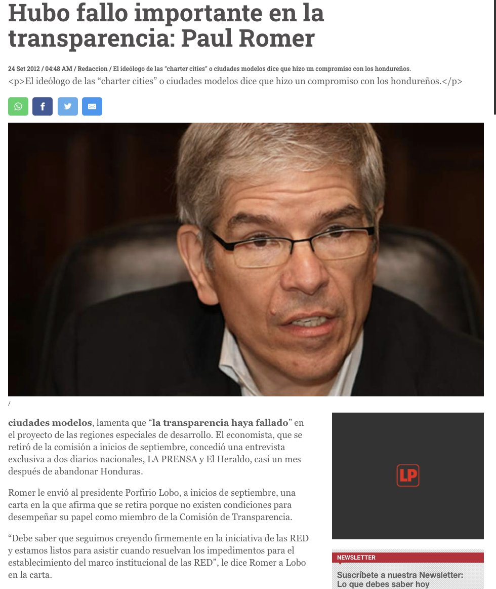Paul Romer on Twitter "I've repeatedly criticized current ZEDE model