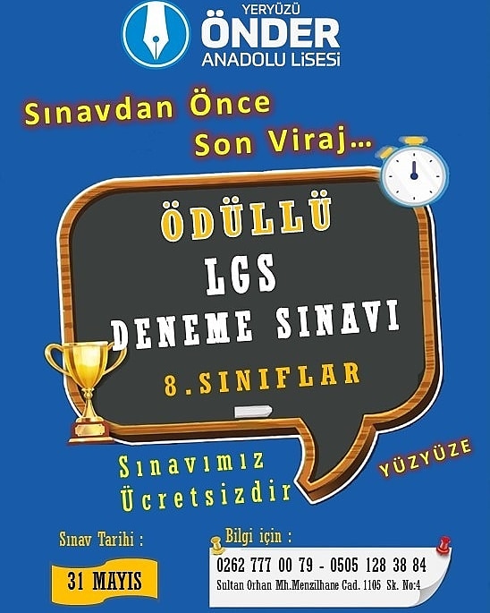ÖDÜLLÜ ÜCRETSİZ LGS DENEME SINAVI' na katılmak için linke tıklamayı unutmayınız..!!!
docs.google.com/forms/d/1PshVg…