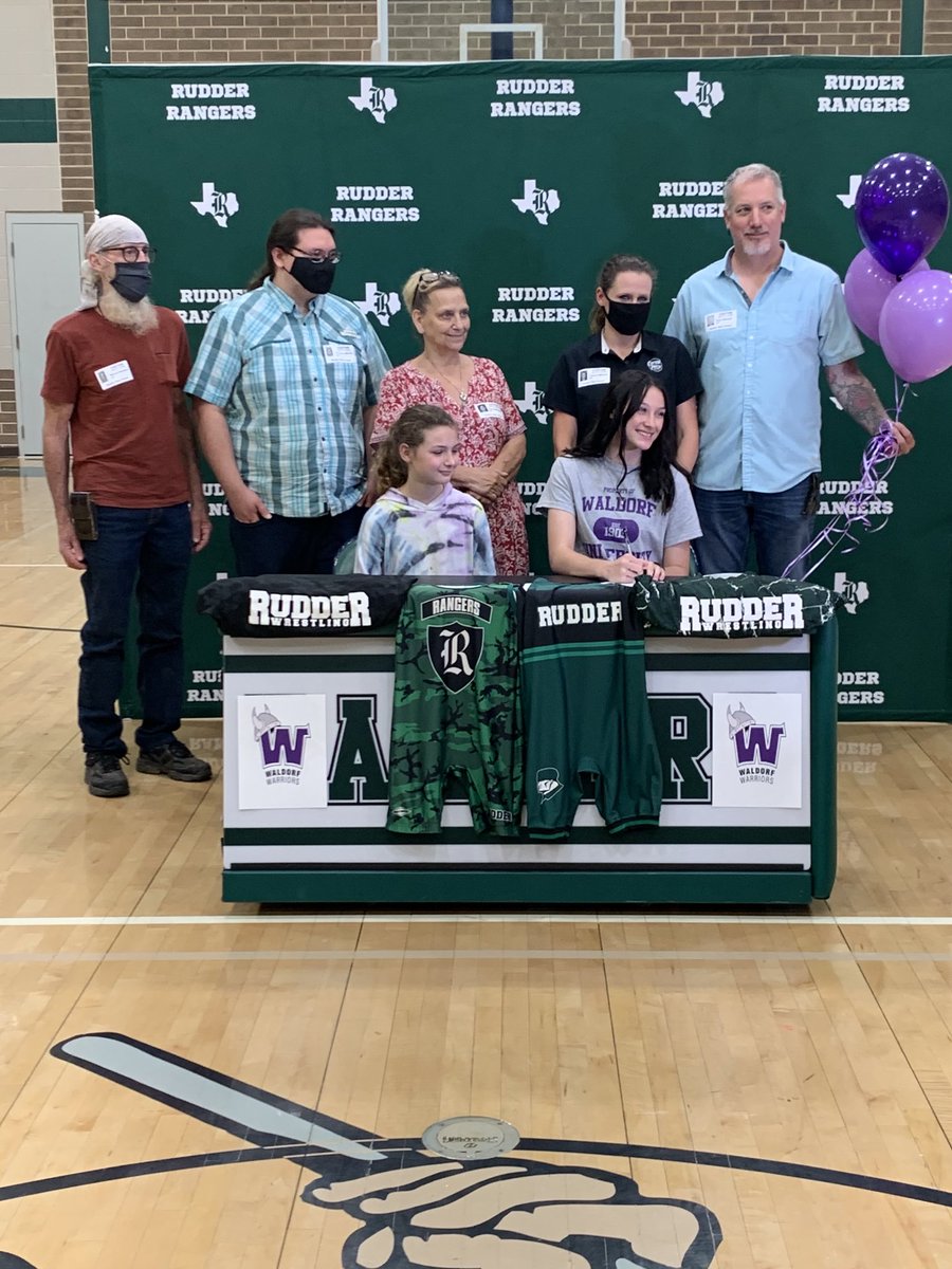 FBISDSupe's tweet photo. Congratulations to Abigail Mitchell signing today to wrestle for Waldorf College in Forest City, Iowa! This Co-captain has been a true example of leadership, scholarship and helping others. She will serve in the Reserves while in college. Way to go Abigail and Rudder! Proud Supt! https://t.co/U3v2zWPMkP