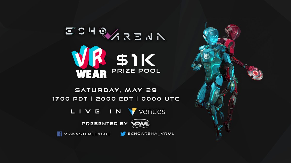 SATURDAY! Join us for the <a href="/VRWearr/">VR Wear</a> 1K Day Event! 

Elite NA players will battle for a $1,000 prize pool🔥
<a href="/GameDashVR/">Game-</a>
JayWalker
<a href="/enderVR_/">ender</a>
@RyannDashVR 
<a href="/KunggVR/">Kungg</a>
<a href="/Cruisen_/">Cruisen</a>
@JaxonStrem
Oculisator

🥽ocul.us/3uoNmwF
#VRWear #vresports #esportsvr #vrsports