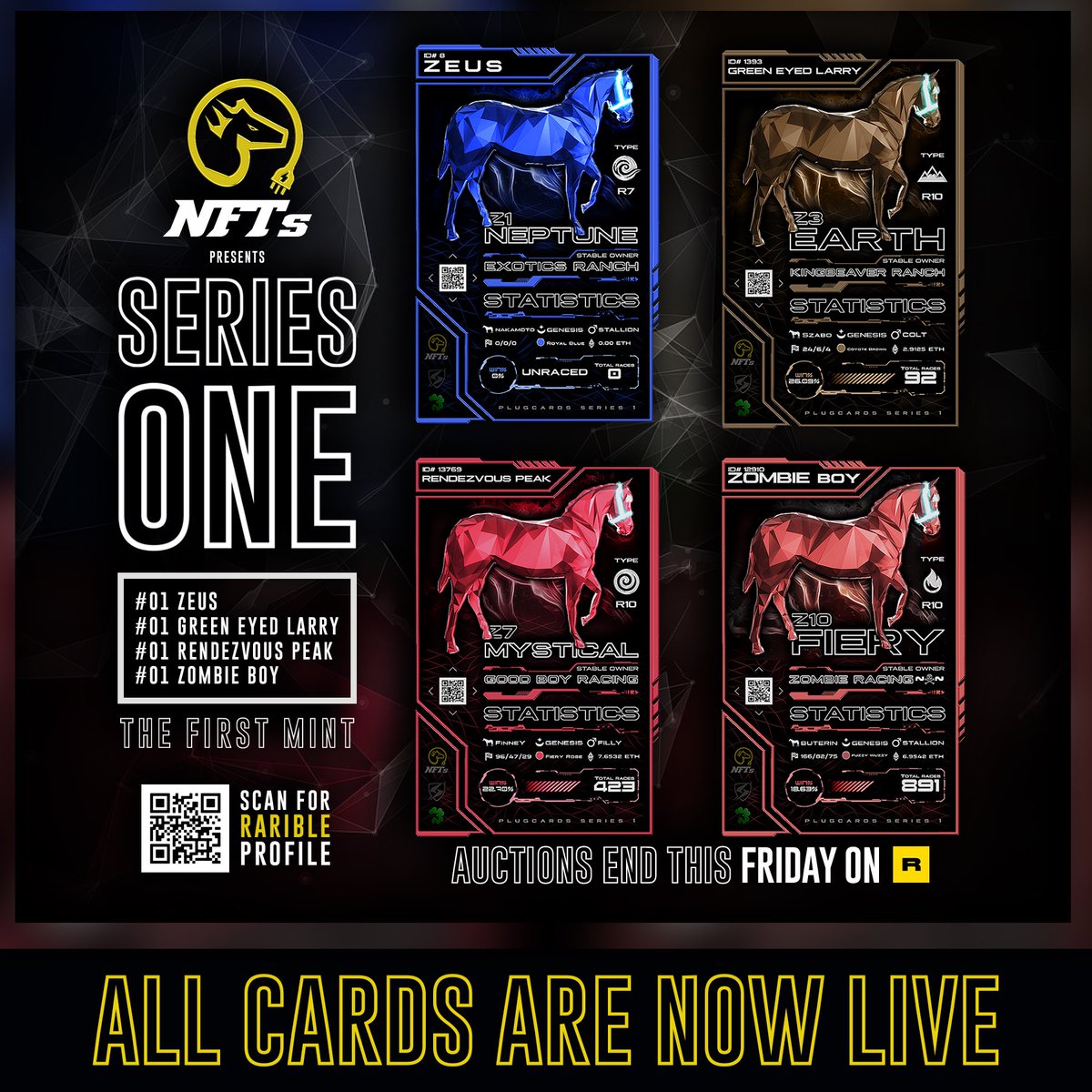 ponyplug247's tweet photo. Scan the QR Code or visit https://t.co/wI2JHPXUSK.
@rariblecom account is in the link and you can place individual bids on each of the four cards!
#zedrun #nft #nfts
@Kingbeavershot @JackSitt @_ZombieRacing @ExoticsRanch https://t.co/IDNhWpTJA4