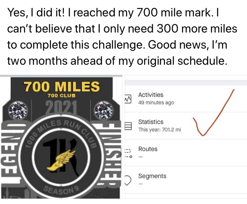 No_StoppingMe's tweet photo. 700 miles mark!! https://t.co/p2rMaFxOTZ