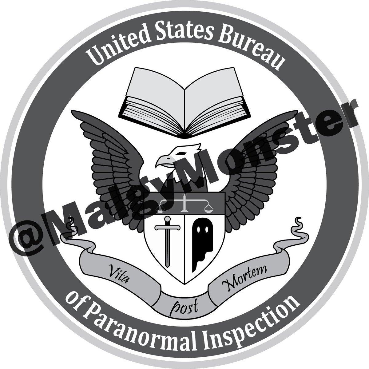 MalgyMonster's tweet photo. So happy to be working with @LibrariaNPC on GhastBlasters! Here is a sneak peak at the Bureau of Paranormal Inspection seal. Follow NPC for more updates about the upcoming release and here for more art sneak peaks. https://t.co/mCYPzHpxxQ