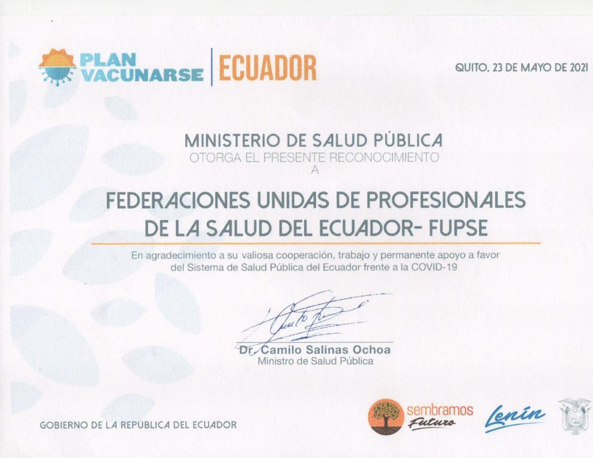 FUPSE1's tweet photo. Los gremios de la salud que hacemos FUPSE, trabajamos y seguiremos trabajando por la salud de los ecuatorianos, cuenten con nuestro apoyo y contingente incondicional @Salud_Ec @XimenaGarzon11 @ABorreroVega @LassoGuillermo @AsambleaEcuador @DEFENSORIAEC https://t.co/DP5rVjsJy6