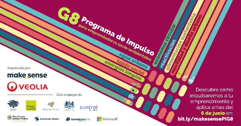 ollinorg's tweet photo. ¡En @makesenseMexico y @veolia_mx buscamos emprendedoras y emprendedores sociales y ambientales! 🌎
Aplica hoy al #ProgramadeImpulsoG8 para poder recibir: 💰capital semilla, 👨🏫 un programa de mentorías personalizadas y ¡mucho más!
Comienza tu viaje en: https://t.co/Oop3bNk3e7 https://t.co/GJlbHVXzcf