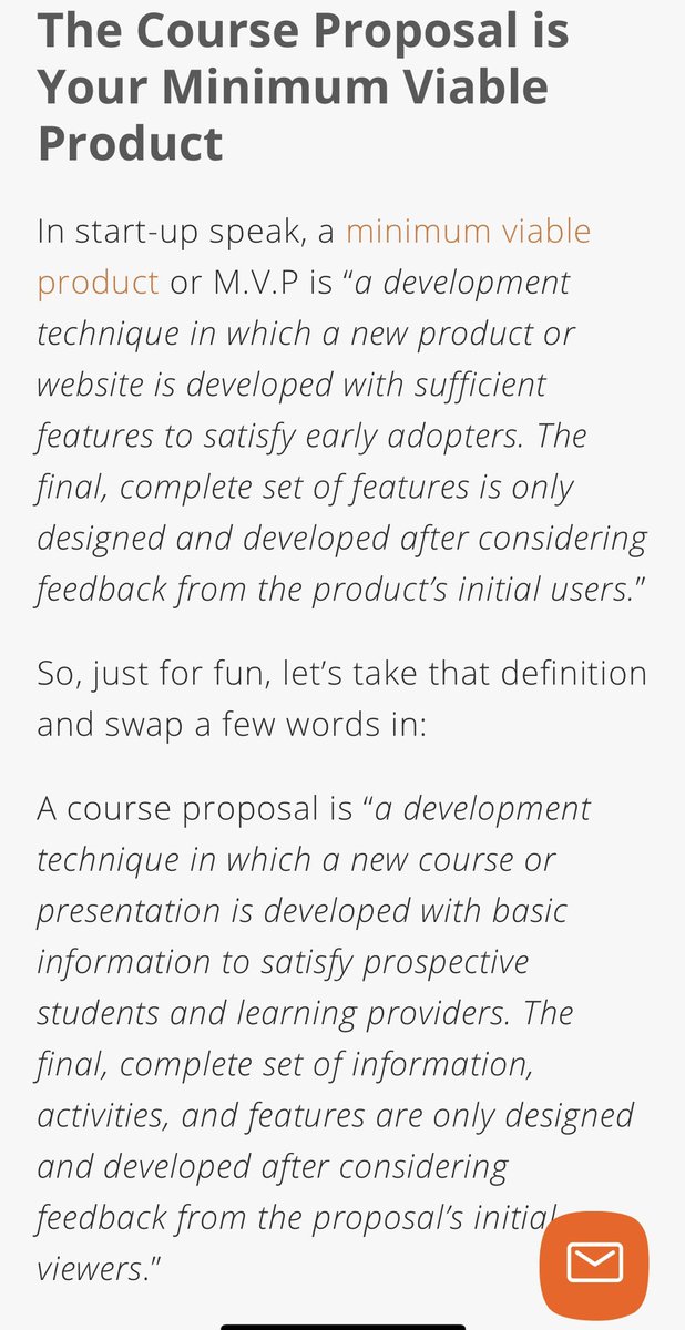 courseography's tweet photo. Great thread by @Merott ⬇️👌🏼

Creating a simple course proposal and sharing with the broader marketplace is great way to test the validity of your course idea, too. https://t.co/Ldps9LMals