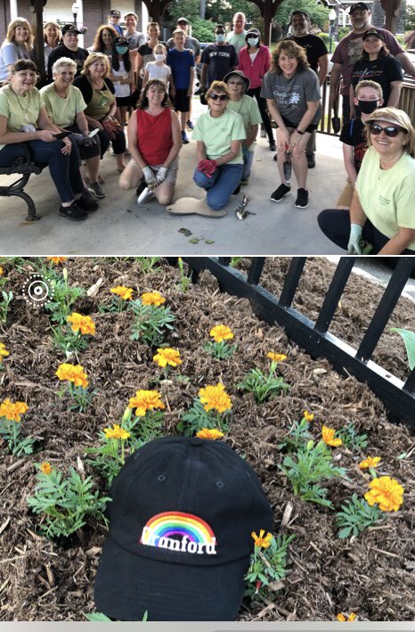 These volunteers came out today to plant a downtown rainbow garden for Pride Month.