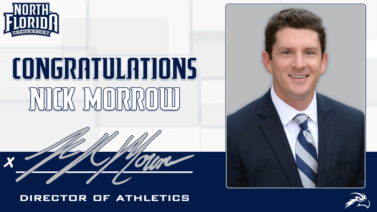 UNFOspreys's tweet photo. Excited to announce our new leader @MorrowUNF named Osprey Athletic Director starting July 1!!

👏 Congrats Nick!! 

#SWOOPLife 

📰>> https://t.co/LV9phhHzuc https://t.co/CODhTTXlfX