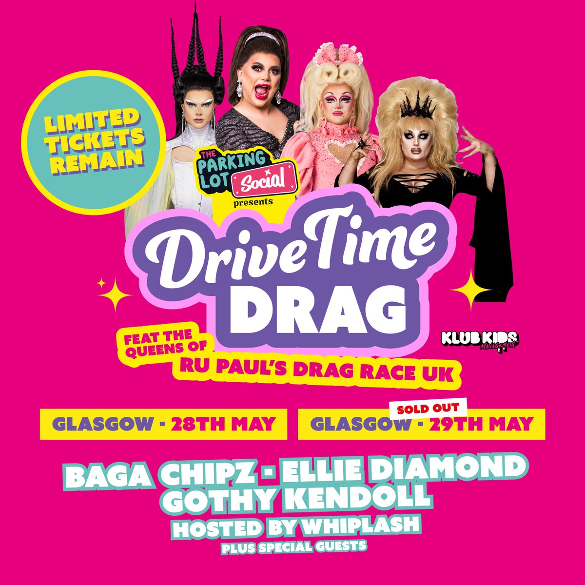 Just over 24 hours to go, Glasgow! 🏁🔥

@ChipShopBird <a href="/elliediamond101/">Ellie Diamond</a> <a href="/gothykendoll/">𝕲𝖔𝖙𝖍𝖞</a> #Whiplash @Frans_Gender <a href="/rujazzle/">RUJAZZLE</a> <a href="/KikoDQ/">KIKO</a> #DriveTimeDrag 

Snatch those tickets: theparkinglotsocial.co.uk/drivetimedrag 🚘
