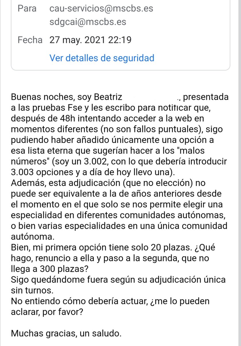 beatriz_zv8's tweet photo. Este sistema NO es equivalente al presencial, ni ágil, ni efectivo, ni equitativo ni ninguna de todas las palabras vacías que salen de su boca. @CarolinaDarias @sanidadgob @SameMinistry @FSEunida @AsociacionMIRe @pantomimamir @DrMacarron #SanidadNoFunciona #fseenlucha https://t.co/7ofJyUVYQU