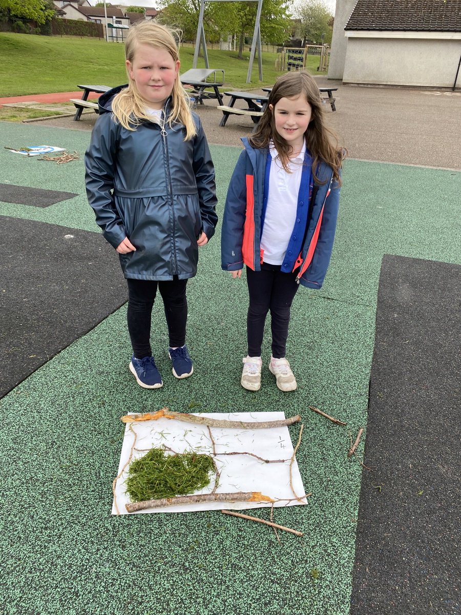 MrsLawless21's tweet photo. This week the children have enjoyed creating fractions outside using natural materials. They have enjoyed working together to extend their knowledge and understanding. @DanestoneP https://t.co/nSWv50Y35K