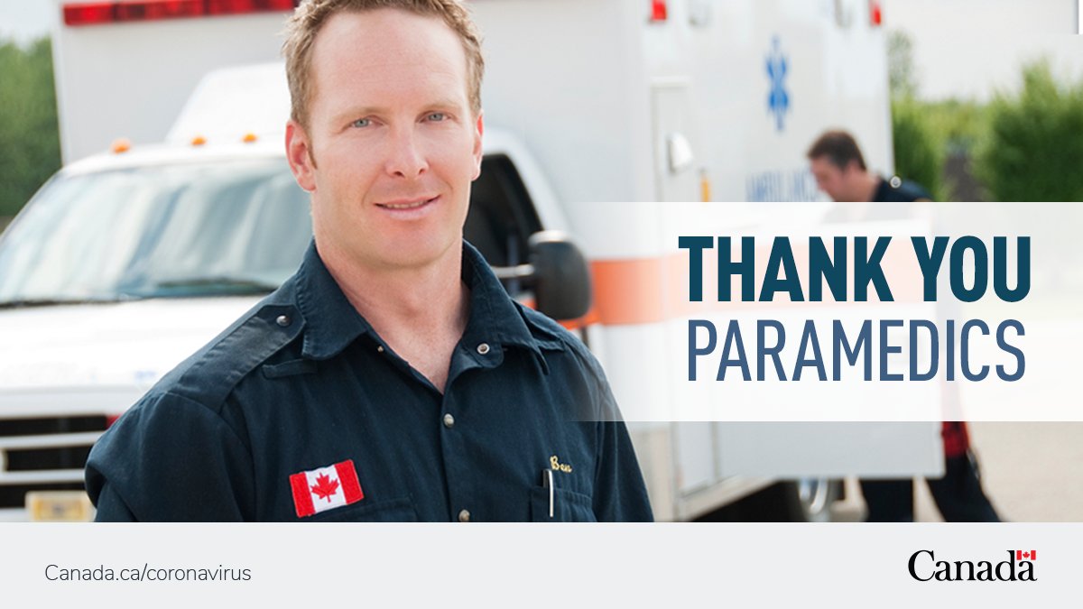Happy #ParamedicServicesWeek2021 to paramedics across Canada! Your hard work, commitment and caring help to keep Canadians safe and healthy and your efforts have been vital to the #COVID19 response. Thank you!